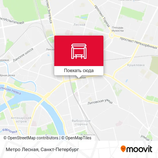Карта Метро Лесная