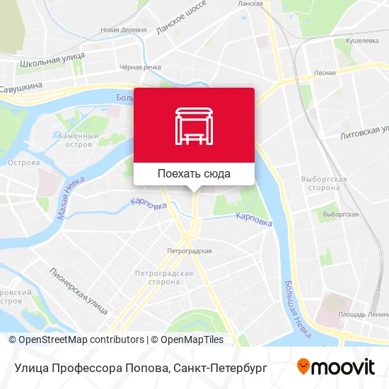 Карта Улица Профессора Попова