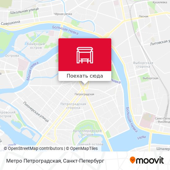 Карта Метро Петроградская