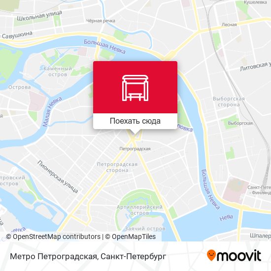 Карта Метро Петроградская