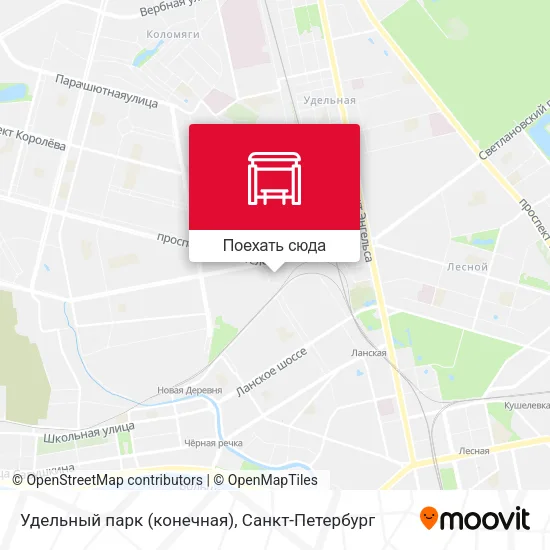 Карта Удельный парк (конечная)