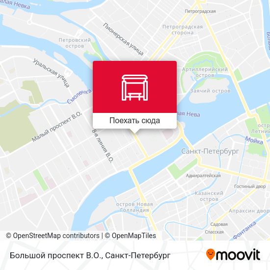 Карта Большой проспект В.О.