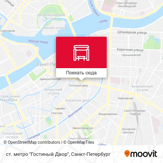 Карта ст. метро ''Гостиный Двор''