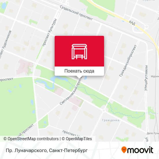 Карта Пр. Луначарского