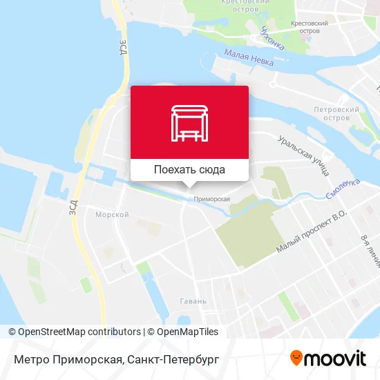 Карта Метро Приморская