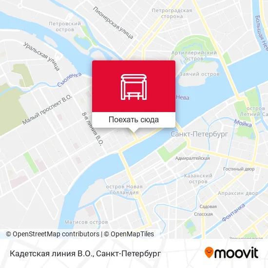Карта Кадетская линия В.О.