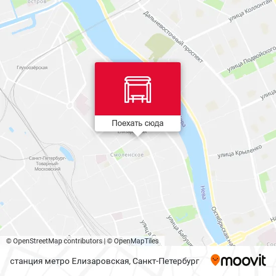 Карта станция метро Елизаровская
