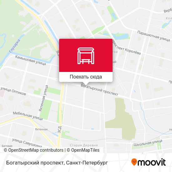 Карта Богатырский проспект