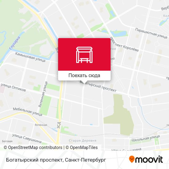 Карта Богатырский проспект