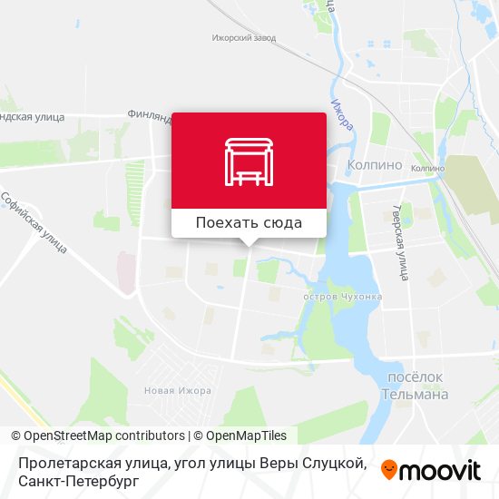 Карта Пролетарская улица, угол улицы Веры Слуцкой