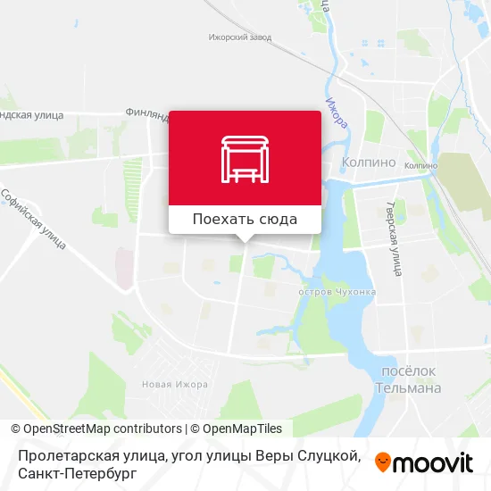 Карта Пролетарская улица, угол улицы Веры Слуцкой