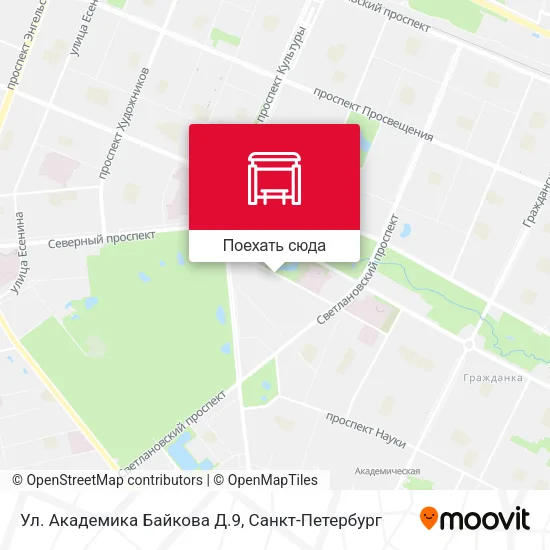 Карта Ул. Академика Байкова Д.9