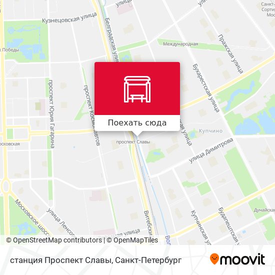 Карта станция Проспект Славы