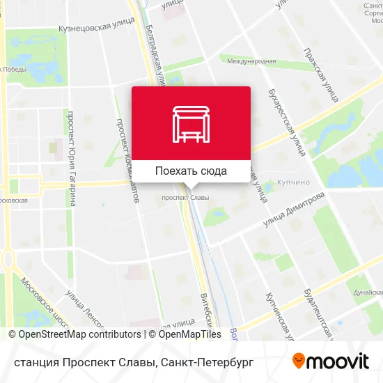 Карта станция Проспект Славы
