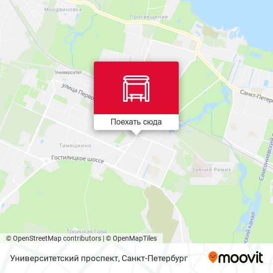 Карта Университетский проспект