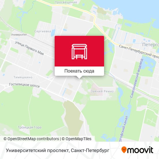 Карта Университетский проспект
