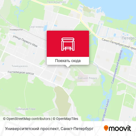 Карта Университетский проспект