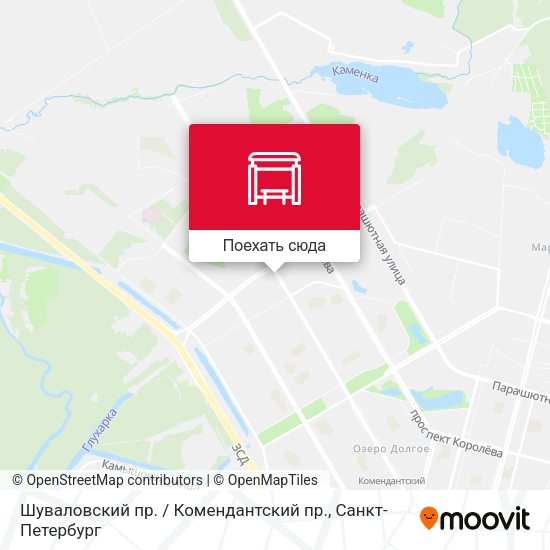 Карта Шуваловский пр. / Комендантский пр.