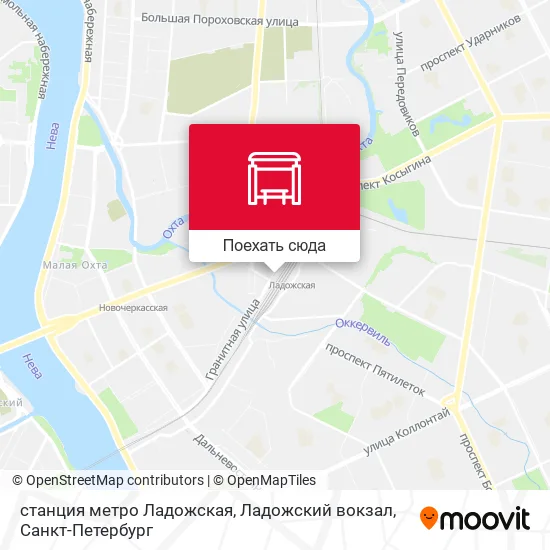 Карта станция метро Ладожская, Ладожский вокзал