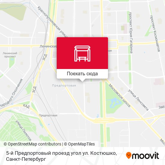 Карта 5-й Предпортовый проезд угол ул. Костюшко