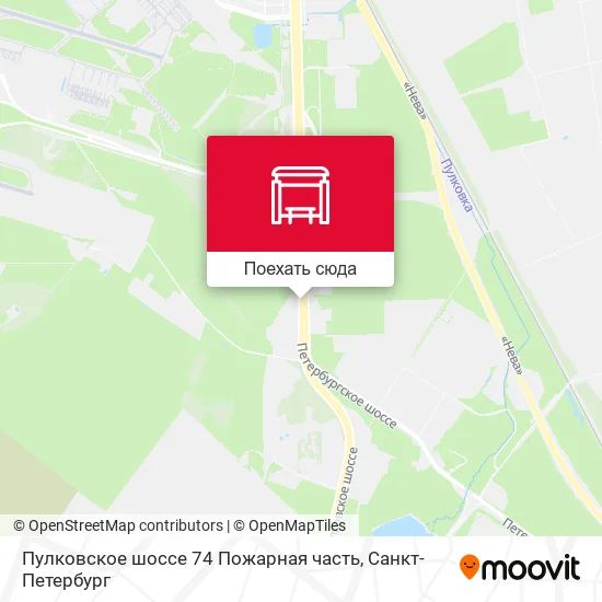 Карта Пулковское шоссе 74 Пожарная часть
