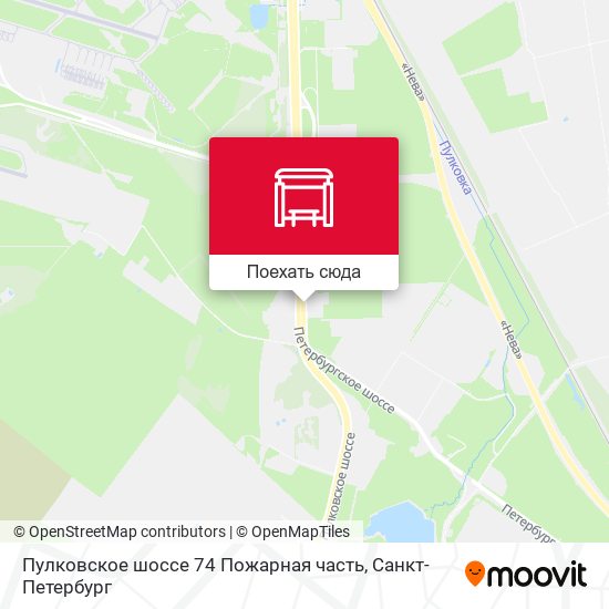 Карта Пулковское шоссе 74 Пожарная часть
