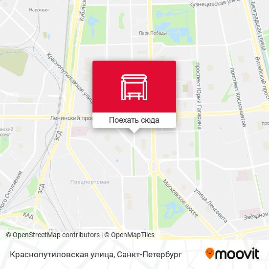 Карта Краснопутиловская улица