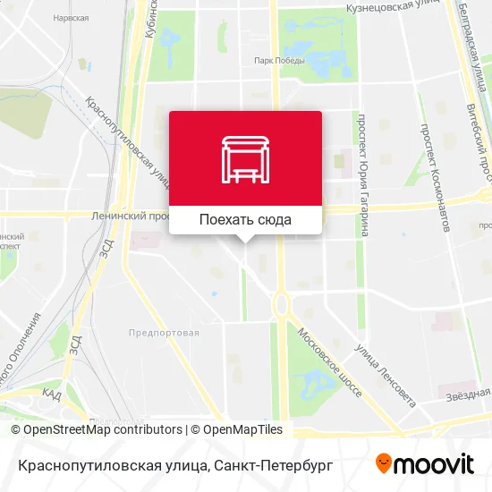 Карта Краснопутиловская улица