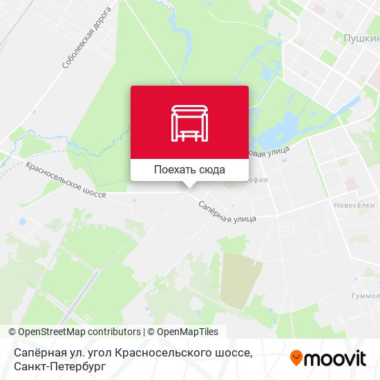 Карта Сапёрная ул. угол Красносельского шоссе