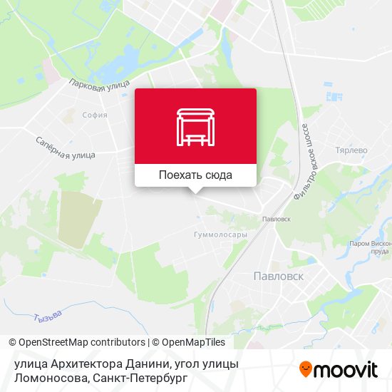 Карта улица Архитектора Данини, угол улицы Ломоносова