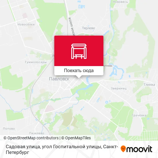 Карта Садовая улица, угол Госпитальной улицы