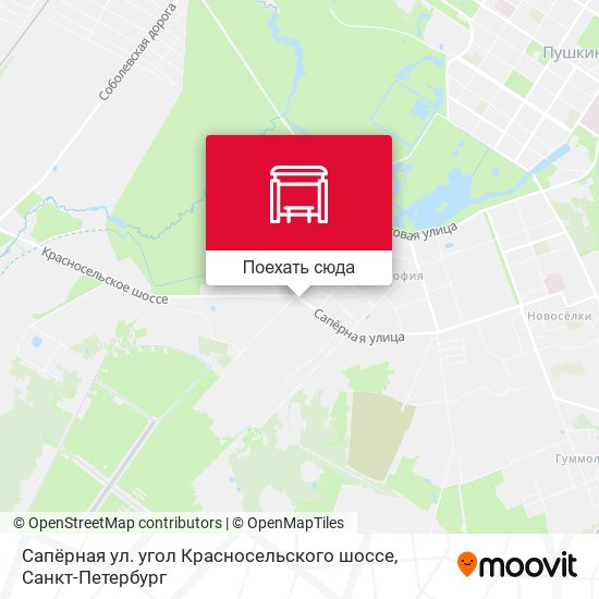 Карта Сапёрная ул. угол Красносельского шоссе