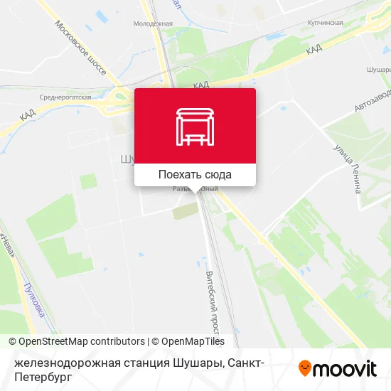 Карта железнодорожная станция Шушары