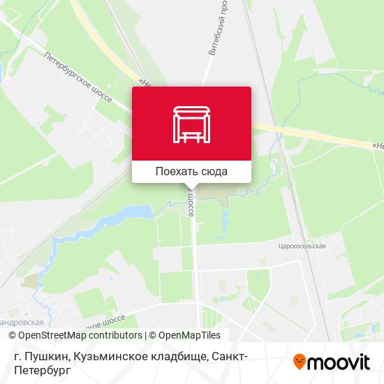 Карта г. Пушкин, Кузьминское кладбище