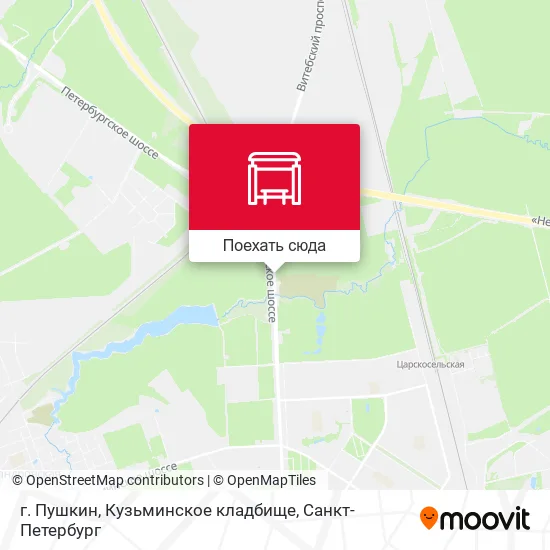 Карта г. Пушкин, Кузьминское кладбище