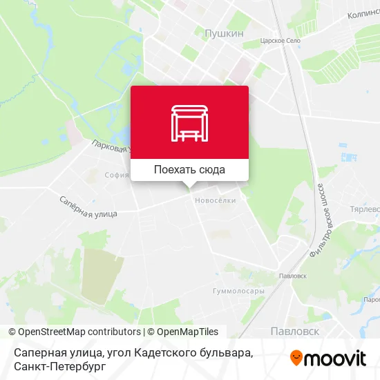 Карта Саперная улица, угол Кадетского бульвара