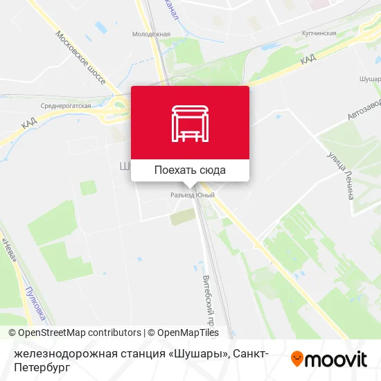 Карта железнодорожная станция «Шушары»