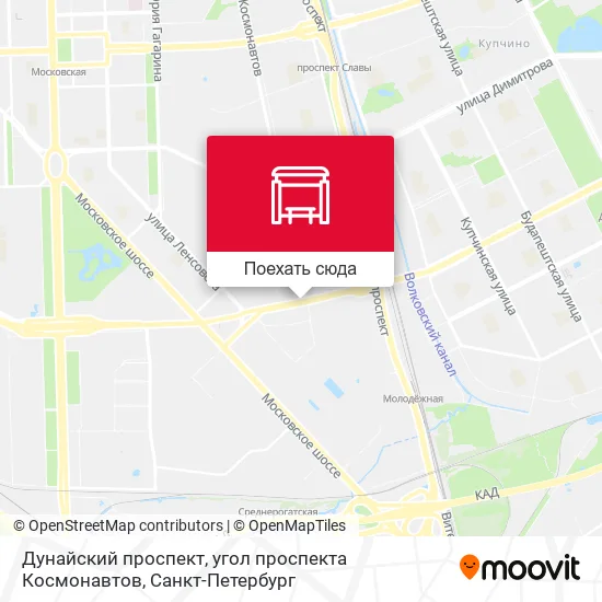 Карта Дунайский проспект, угол проспекта Космонавтов