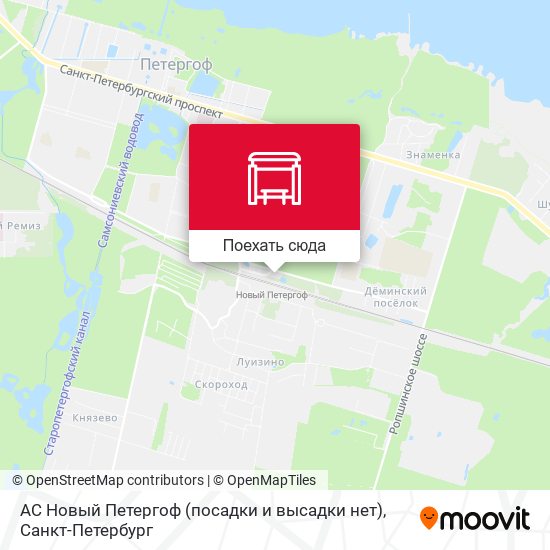 Карта АС Новый Петергоф (посадки и высадки нет)