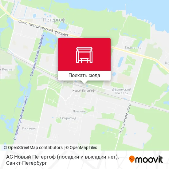 Карта АС Новый Петергоф (посадки и высадки нет)