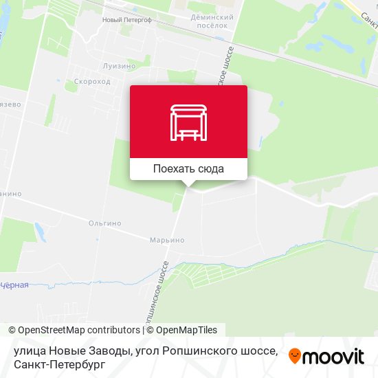 Карта улица Новые Заводы, угол Ропшинского шоссе
