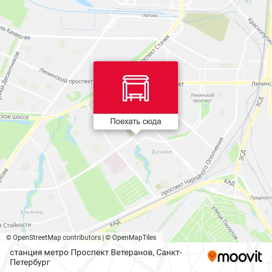 Карта станция метро Проспект Ветеранов