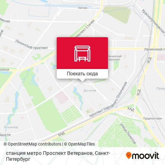 Карта станция метро Проспект Ветеранов