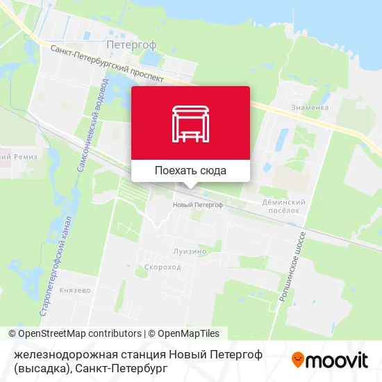 Карта железнодорожная станция Новый Петергоф (высадка)