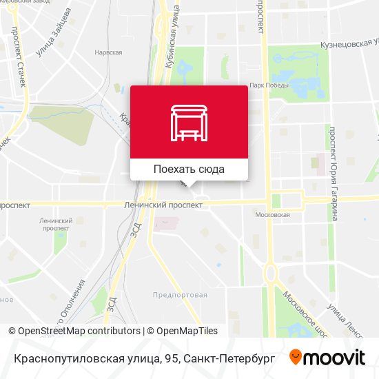 Карта Краснопутиловская улица, 95