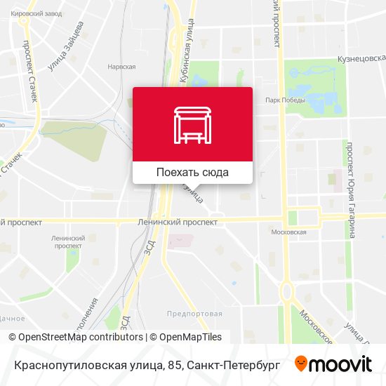 Карта Краснопутиловская улица, 85