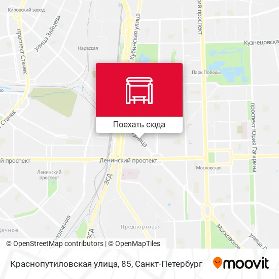 Карта Краснопутиловская улица, 85