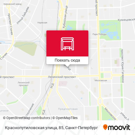 Карта Краснопутиловская улица, 85