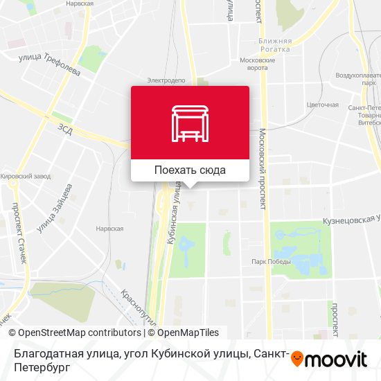 Карта Благодатная улица, угол Кубинской улицы