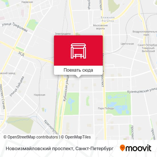 Карта Новоизмайловский проспект